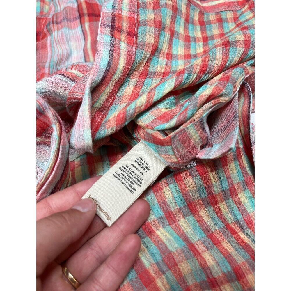 Soft Surrounding Red Plaid Shell Button Down Size… - image 7